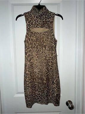 Bar III Sleeveless Leopard-Print Mini Dress in Brown